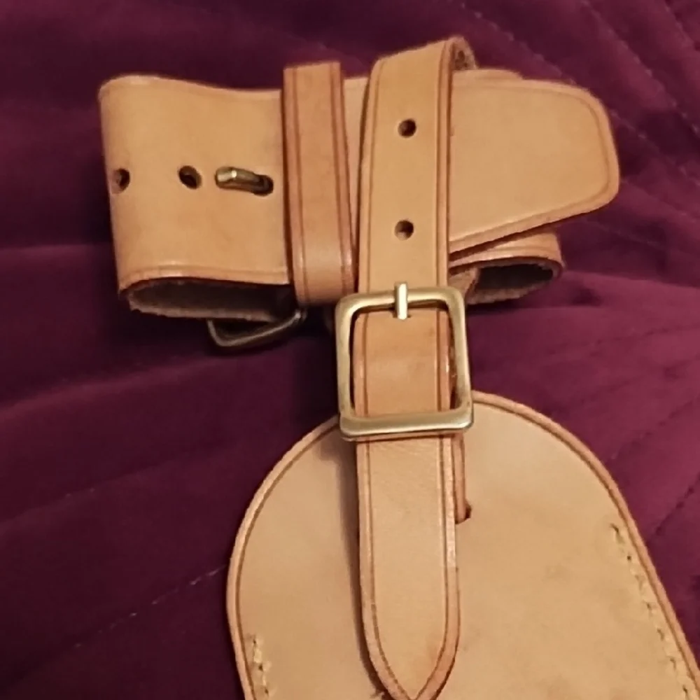 Louis Vuitton Tan Leather Travel Luggage Tag & Poinet Handle